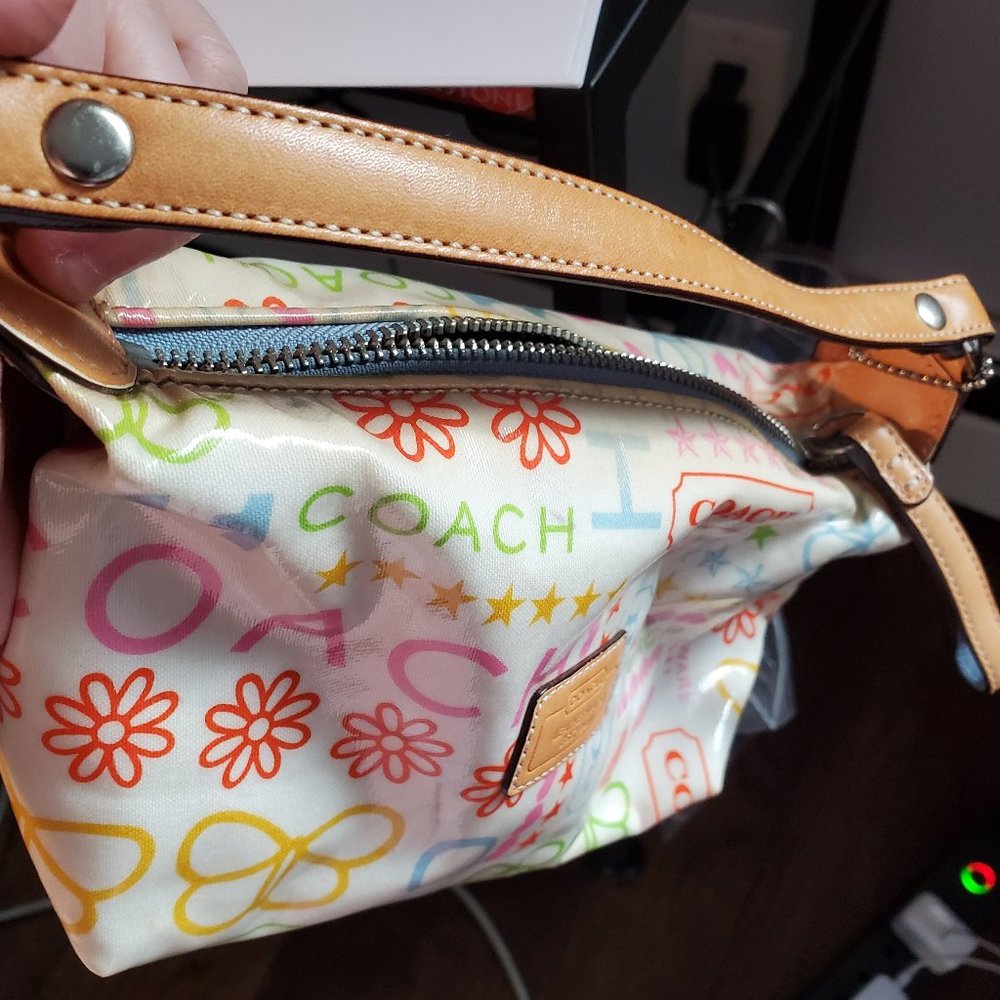 Coach Classic Logo Off White & Multi-colored Mini Bag RARE *see description* - Picture 13 of 16